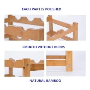 Fostersource Estante de almacenamiento de vino de bambú_5