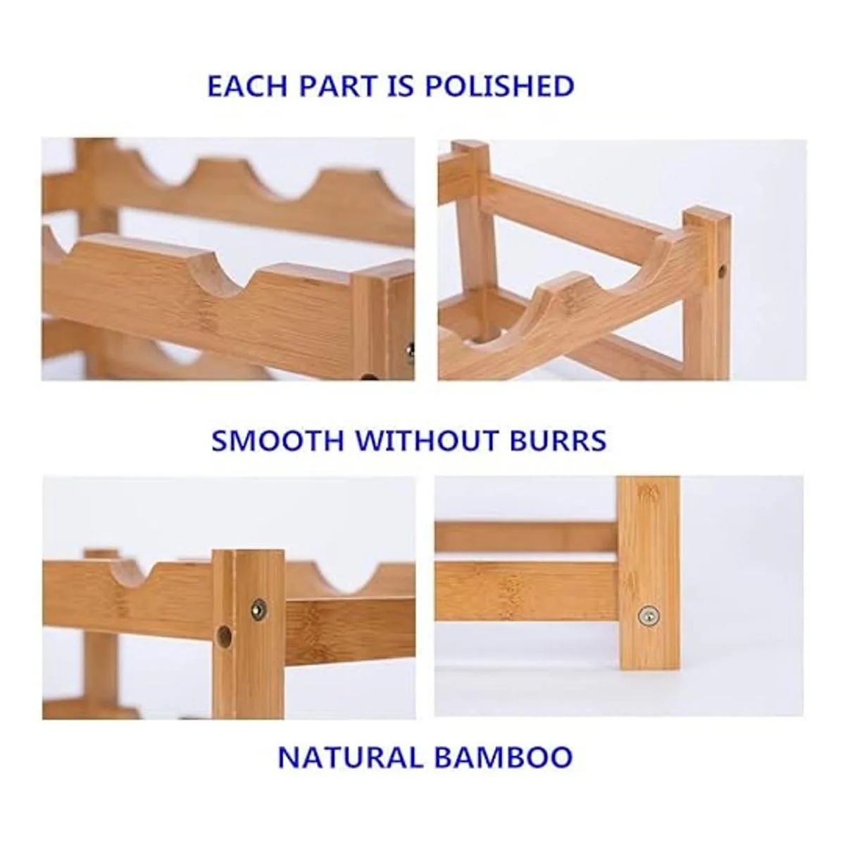 Fostersource Estante de almacenamiento de vino de bambú_5