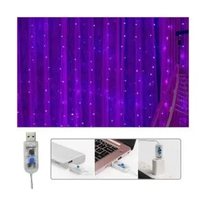 Guirnalda de luces de cortina para decoración de_3