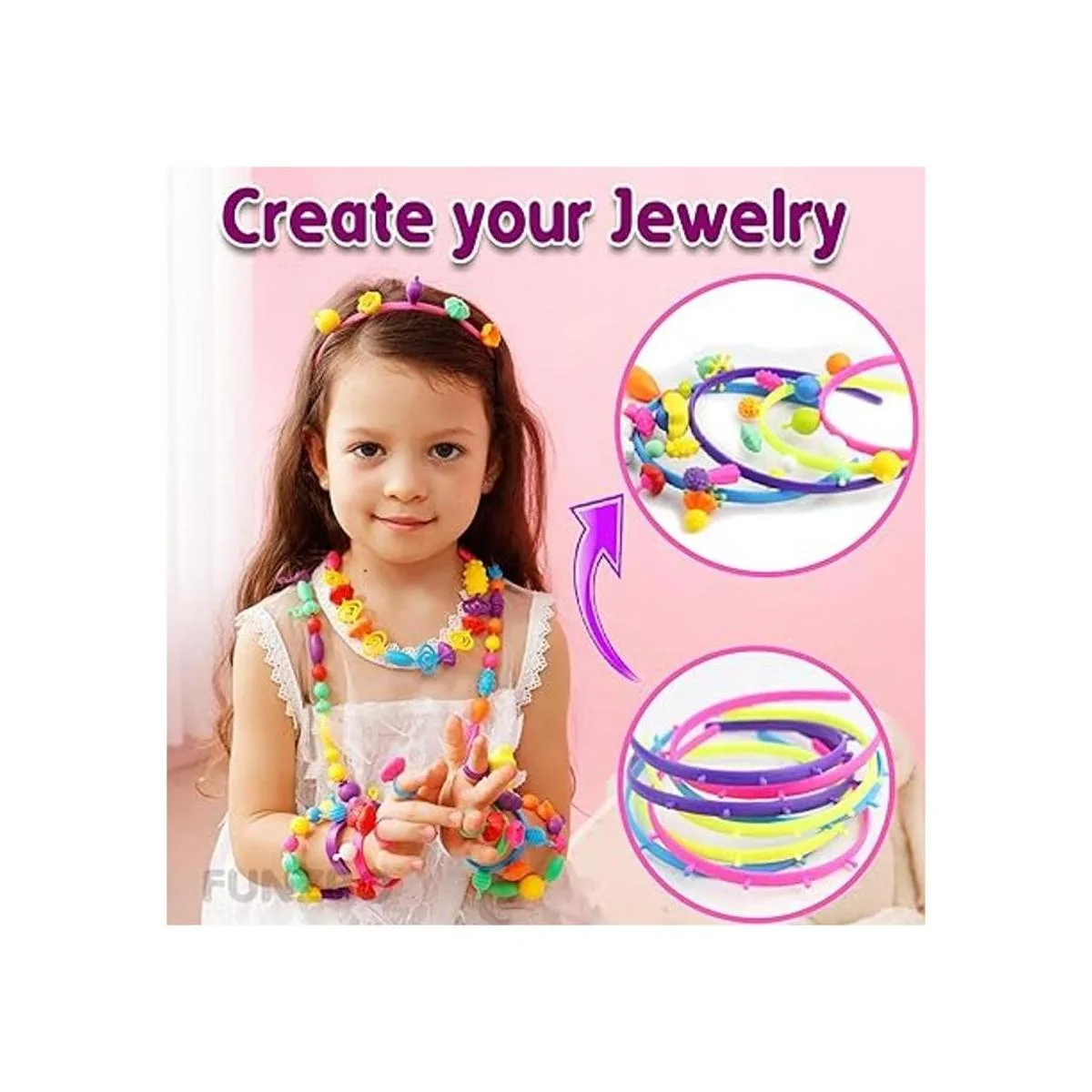 FunzBo Juego de joyas para niños y niñas. Juguetes con