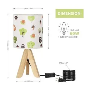 HAITRAL Lámpara de mesa de trípode lámpara de mesita de_2