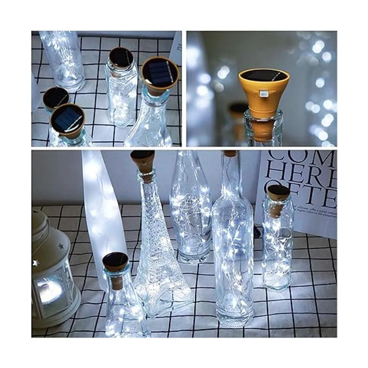 Decorman Paquete de 10 luces solares para botellas de
