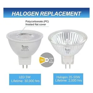 Simba Lighting Bombilla LED MR16 de 5 W y 12 V paquete de