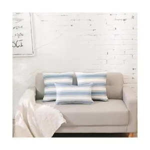 NATUS WEAVER Funda de almohada de lino a rayas