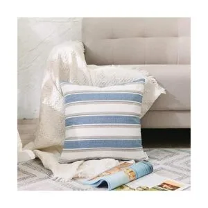 NATUS WEAVER Funda de almohada de lino a rayas