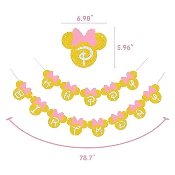 Bandera de cumpleaños rosa y dorado con purpurina para_3