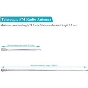 Fancasee Antena FM telescópica de 75 ohmios con tornillo_4