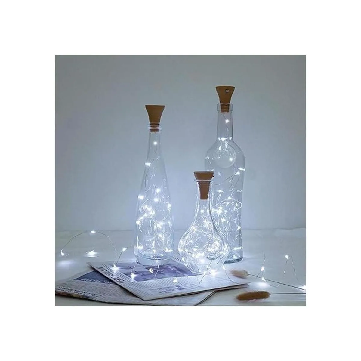 Paquete de 8 luces solares para botellas de vino 20 luces