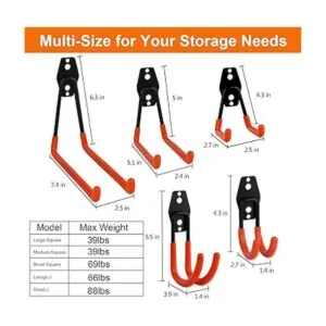 Dirza Ganchos de garaje de acero para almacenamiento de