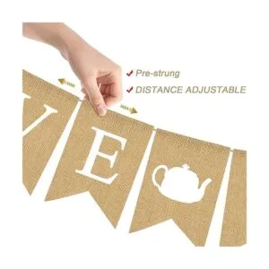 Rainlemon Bandera de yute con temática de té y café para_4