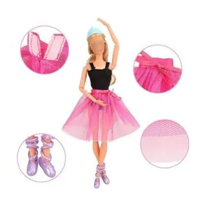 BARWA 3 juegos de ropa de muñeca de bailarina trajes de