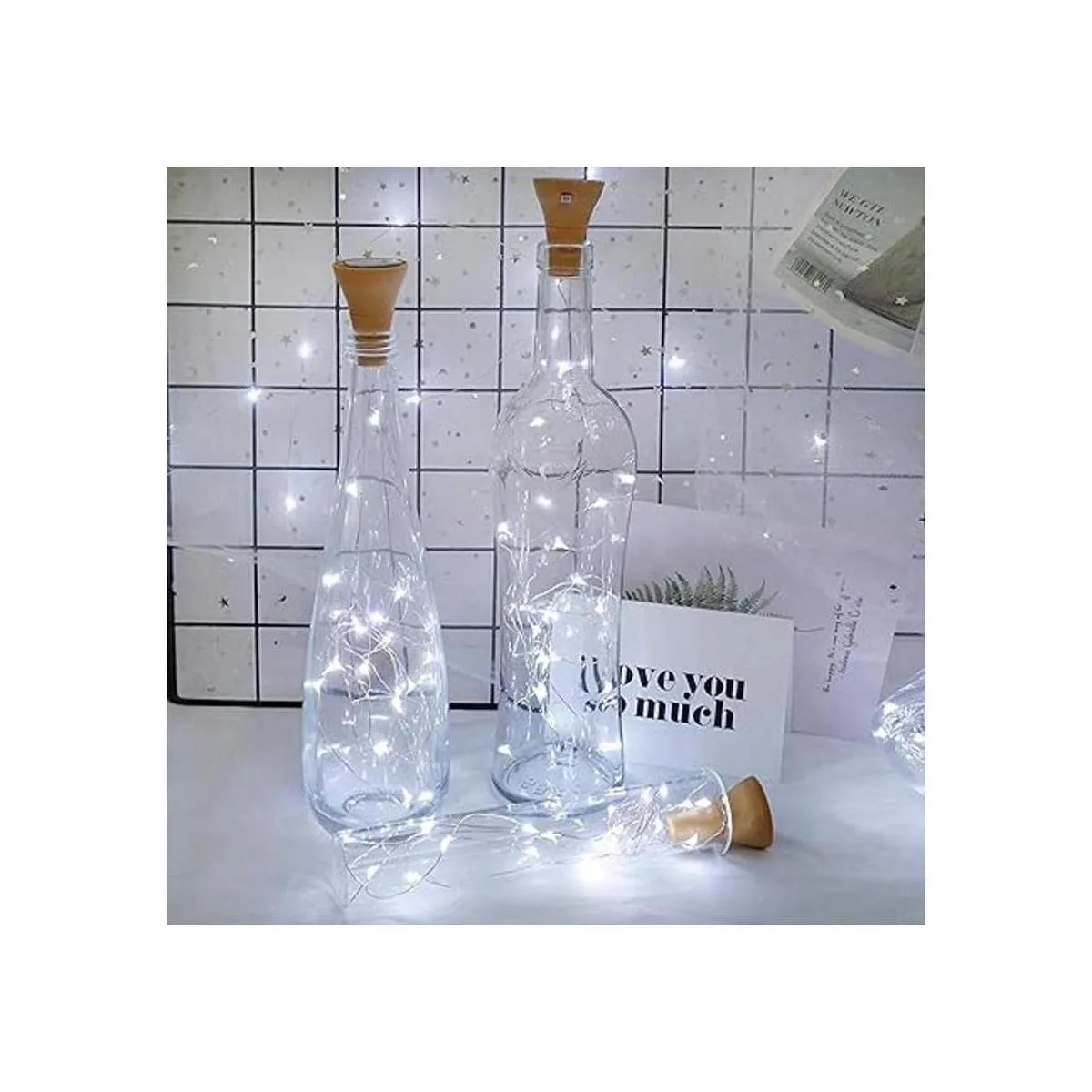 Paquete de 8 luces solares para botellas de vino 20 luces