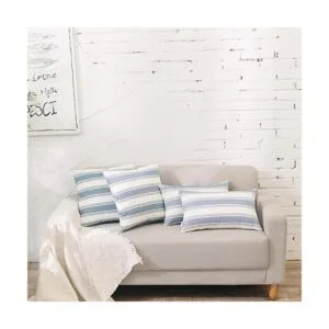 NATUS WEAVER Funda de almohada de lino a rayas