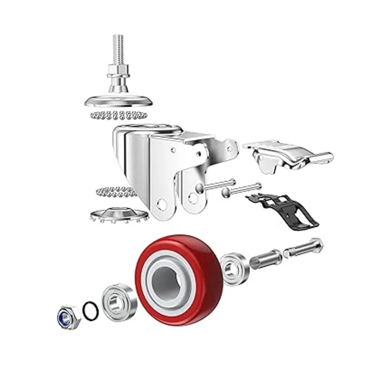 Ruedas de vástago resistentes giratorias de 360 grados_2