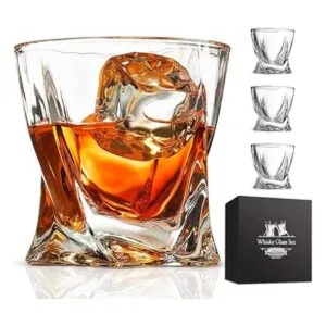 Juego de 4 vasos de whisky sin plomo cristalería de 10