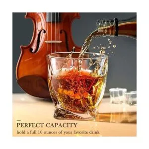 Juego de 4 vasos de whisky sin plomo cristalería de 10