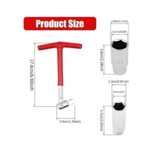Llave de bujía universal con mango en T enchufe de 0.630_2