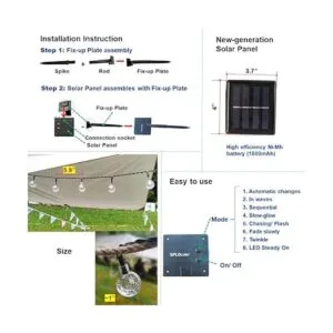 Cadena de luces solares SPLOcolor para exteriores 20