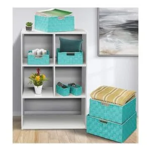 Sorbus Caja de almacenamiento cesta tejida contenedor de_2