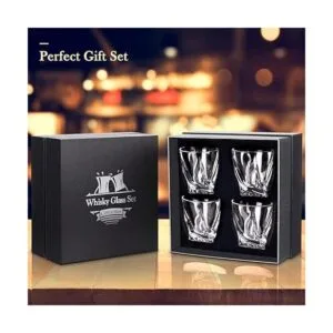 Juego de 4 vasos de whisky sin plomo cristalería de 10