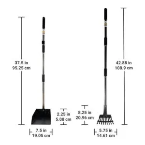 Bodhi Dog Metal Long Handle Tray and Rake Pooper Scooper_2