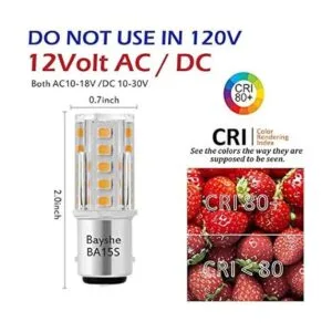 Bayshe 3W 12V BA15S S8 SC Bayoneta de base de contacto