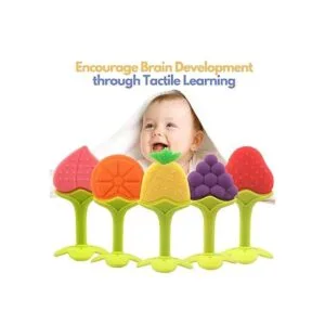 Baby Teething Toys Soft Silicone Fruit Teether Set with_5