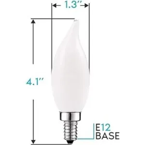Luxrite Bombilla LED E12 de 5 W equivalente a 60 W 2700
