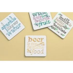 Cricut Posavasos en blanco con respaldo de corcho tinta