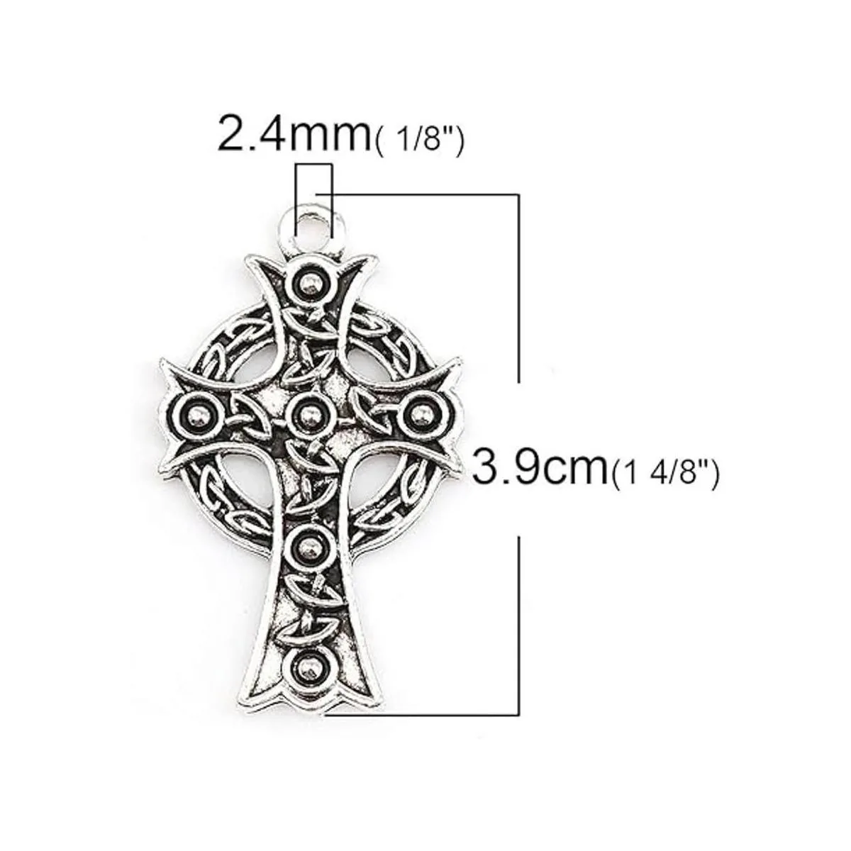 Dijes de cruz celta 20 piezas 10 de cada uno colgantes_6