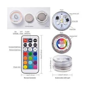 LUXJET 10 mini luces LED sumergibles con control remoto_3