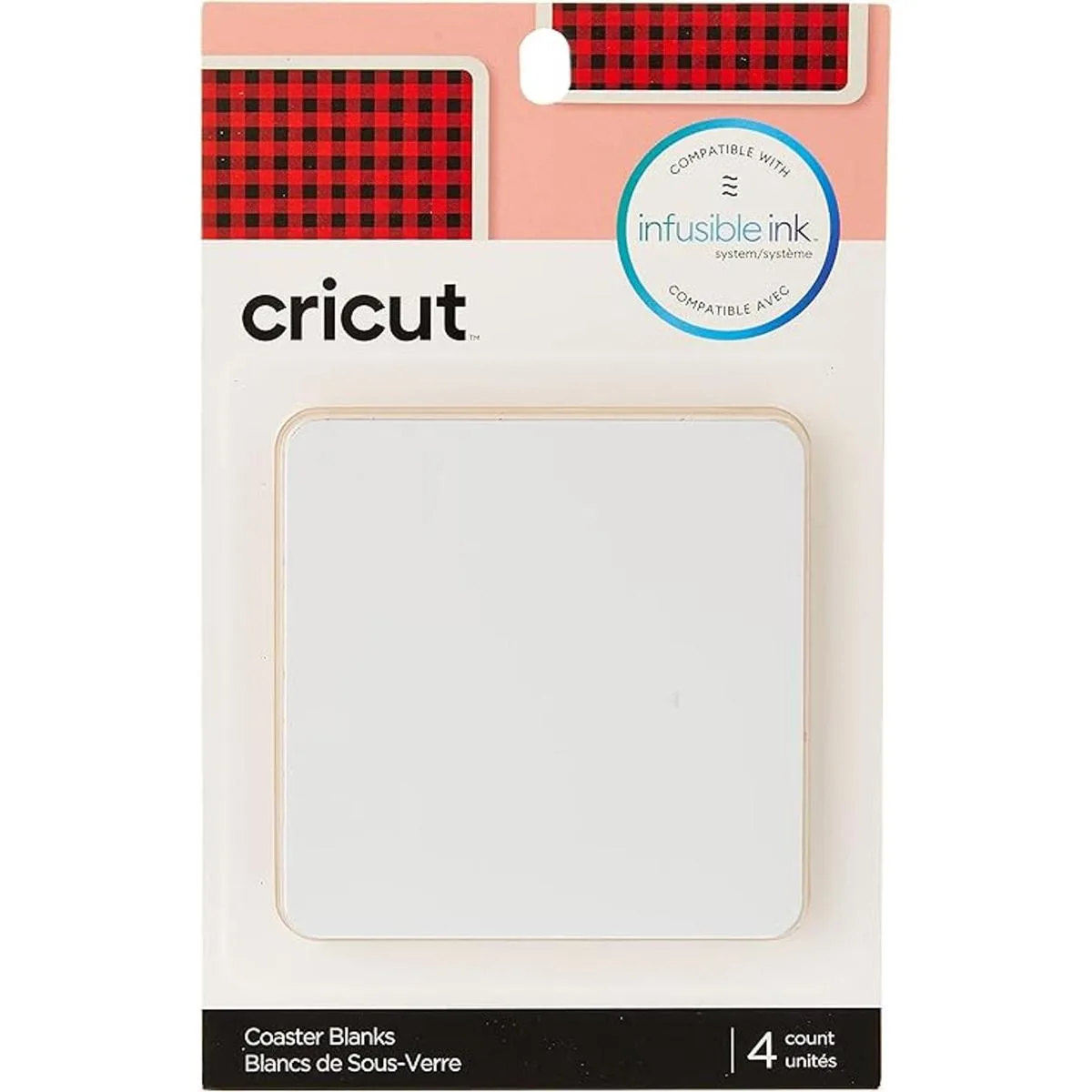 Cricut Posavasos en blanco con respaldo de corcho tinta