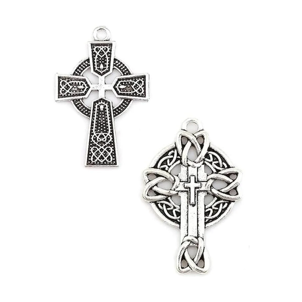 Dijes de cruz celta 20 piezas 10 de cada uno colgantes_1