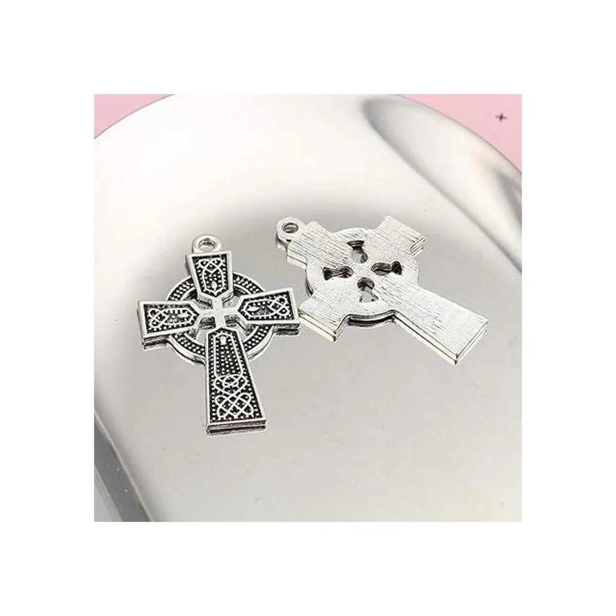 Dijes de cruz celta 20 piezas 10 de cada uno colgantes_4