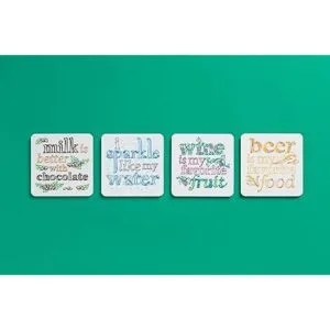 Cricut Posavasos en blanco con respaldo de corcho tinta