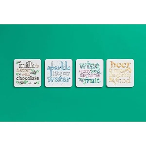 Cricut Posavasos en blanco con respaldo de corcho tinta