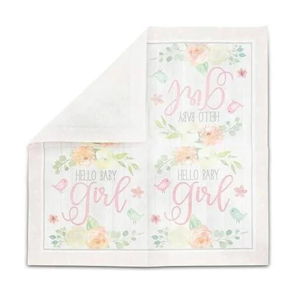 Servilletas de papel Hello Baby Girl para baby shower_2