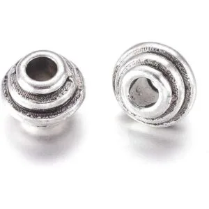 Craftdady 50 cuentas espaciadoras de bicono de plata_2