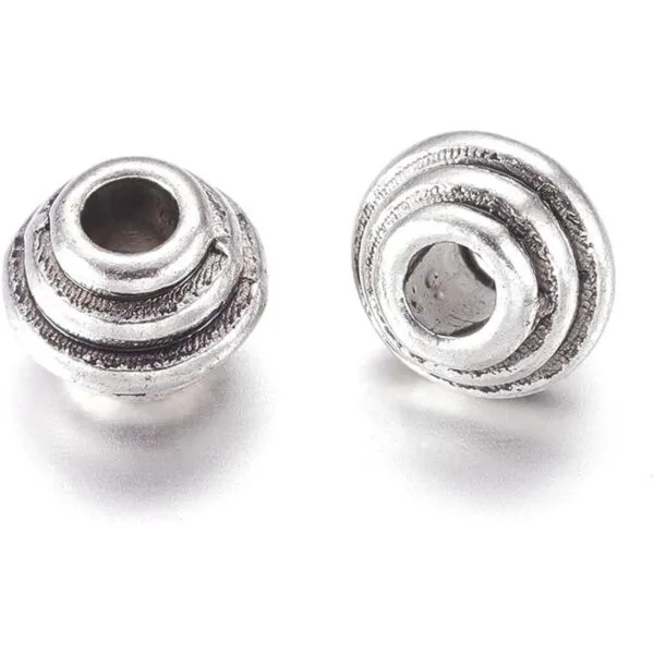 Craftdady 50 cuentas espaciadoras de bicono de plata_2