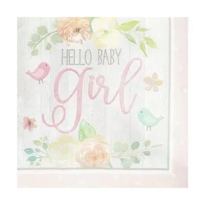 Servilletas de papel Hello Baby Girl para baby shower_3