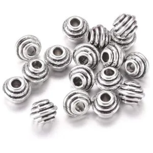 Craftdady 50 cuentas espaciadoras de bicono de plata_1