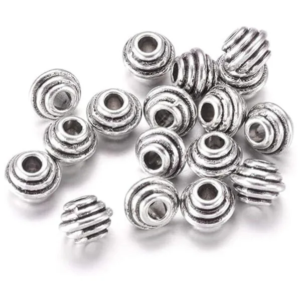 Craftdady 50 cuentas espaciadoras de bicono de plata_1