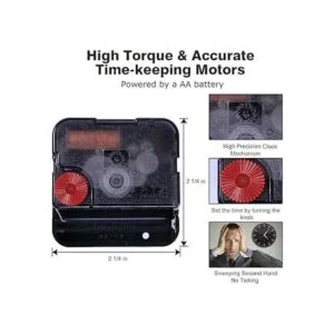 EMOON Mecanismo de movimiento de reloj con 3 manecillas de_5
