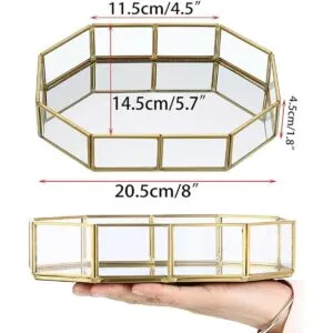 Hipiwe Bandeja de tocador de cristal para espejo bandeja