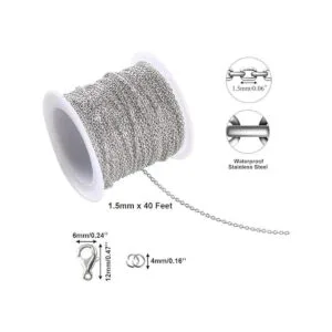 EuTengHao Collar de cadena de joyería de 40 pies con 100