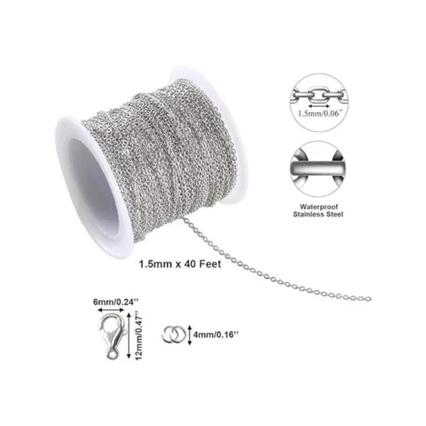 EuTengHao Collar de cadena de joyería de 40 pies con 100
