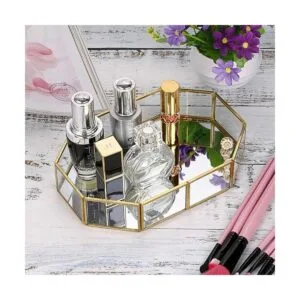 Hipiwe Bandeja de tocador de cristal para espejo bandeja