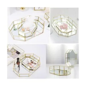 Hipiwe Bandeja de tocador de cristal para espejo bandeja