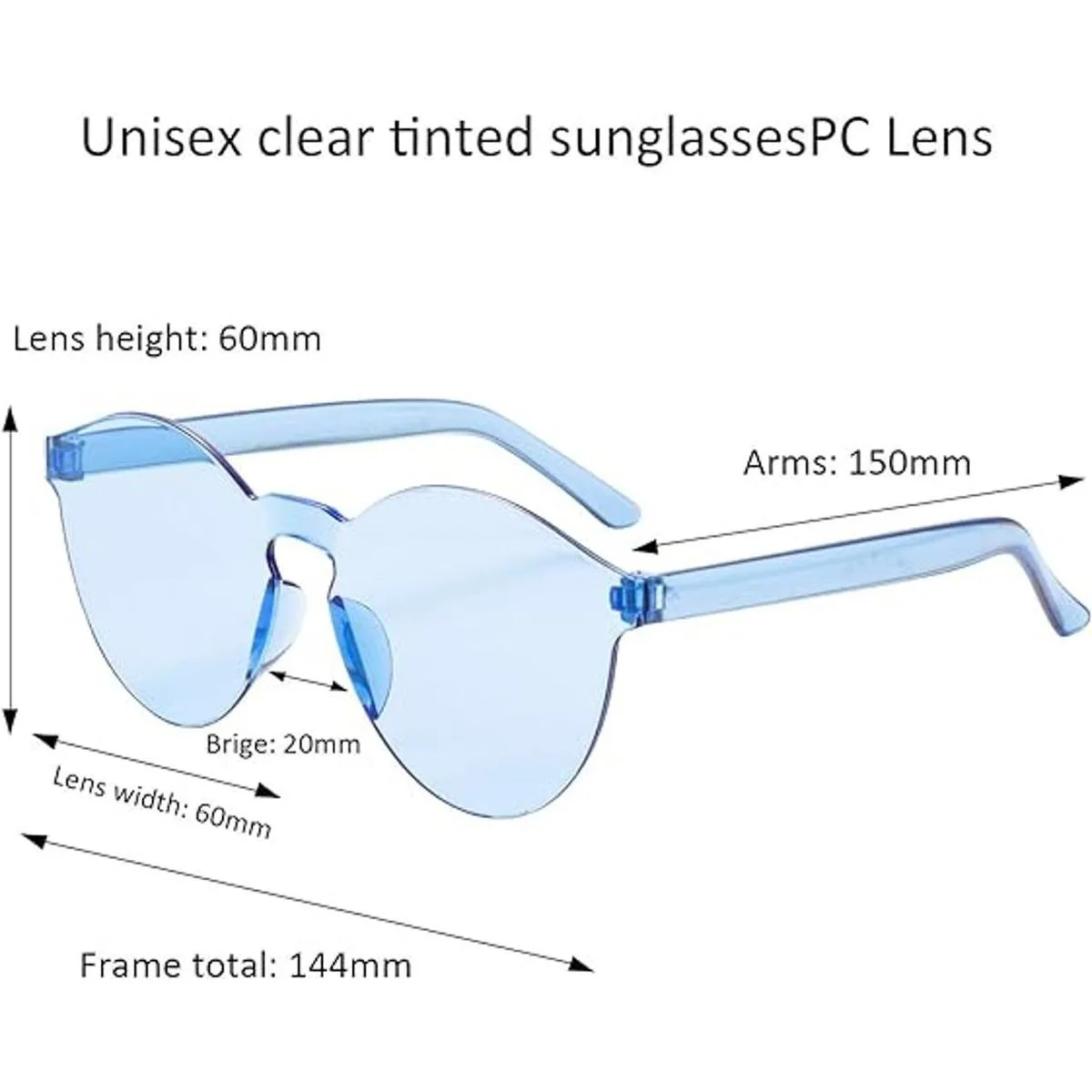 Gejoy 21 gafas de sol redondas sin montura de una sola_2