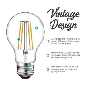 Luxrite Vintage A19 bombillas LED equivalentes a 60 W